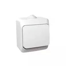 Переключатель Schneider Electric BA10-046B Этюд Переключатель 1-клавишный, наружный, 10 А, 220/250 В, 2300 Вт, IP44, в сборе (сх.6) (белый)