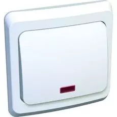 Переключатель Schneider Electric BC10-007B Этюд 1-клавишный, с подсветкой, скрытый, 10 А, 220/250 В, IP20, в сборе (сх.6) (белый)