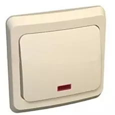Переключатель Systeme Electric BC10-007K Этюд 1-клавишный, с подсветкой, скрытый, 10 А, 220/250 В, IP20, в сборе (сх.6) (кремовый)