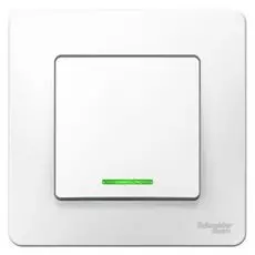 Переключатель Schneider Electric BLNVS010611 1-клавишный с подсветкой, 10А, 250B (белый) внутр