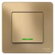 Переключатель Systeme Electric BLNVS010614 1-клавишный с подсветкой, 10А, 250B Титан внутр