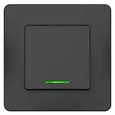 Переключатель Systeme Electric BLNVS010616 1-клавишный с подсветкой, 10А, 250B Антрацит внутр