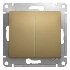 Переключатель Schneider Electric GSL000465 GLOSSA Титан 2-клавишный, сх.6