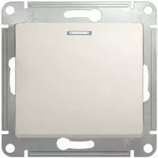 Переключатель Schneider Electric GSL000963 GLOSSA 1-клавишный с подсветкой сх.6а (молочный)