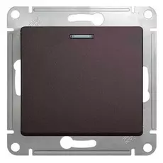 Переключатель Schneider Electric GSL001363 GLOSSA 1-клавишный с подсветкой сх.6а (графит)
