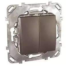 Переключатель Schneider Electric MGU5.213.12ZD Unica Top/Class (механизм) двухклавишный, 10А, 220В, IP20, в рамку (черный)