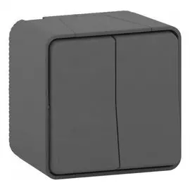 Переключатель Schneider Electric MUR35022 2-клавишный сх. 6+6, IP55 Mureva Styl наружый антрацит