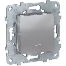 Переключатель Schneider Electric NU520330N UnicaNew, алюминий, 1-клавишный, с подсветкой, сх. 6а