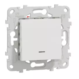 Переключатель Schneider Electric NU520518N 1-клавишный, перекрестный, с подсветкой, сх.7а бел