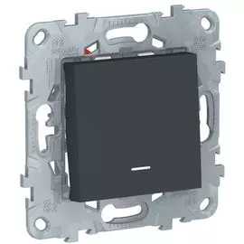 Переключатель Schneider Electric NU520554N 1-клавишный, перекрестный, с подсветкой, сх.7а антрацит