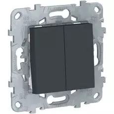 Переключатель Schneider Electric NU521354 UnicaNew, антрацит, 2-клавишный, 2 х сх. 6