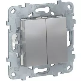 Переключатель Schneider Electric NU521530 2-клавишный, перекрестный, 2 x сх. 7, 10 AX, 250В алюминий