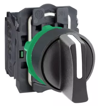 Переключатель Schneider Electric XB5AD33 1-0-2 с фиксацией чёрный 2НО