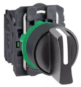 Переключатель Schneider Electric XB5AD53 1-0-2 с фиксацией чёрный с возвратом