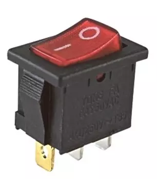 Переключатель TDM SQ0703-0020 переключатель YL-211-02 черный корпус красная клавиша 2 положения 1з (упак. 10 шт)