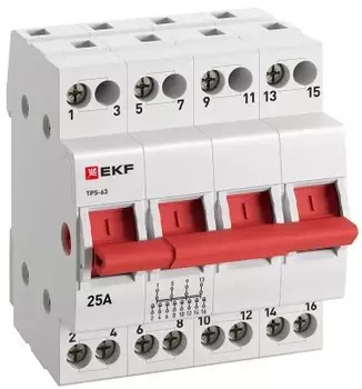 Переключатель трехпозиционный EKF TPS425 4P 25А PROXIMA