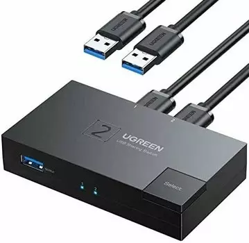 Переключатель UGREEN CM618 15149_ USB 3.0 Sharing Switcher 2 In 1 Out, черный