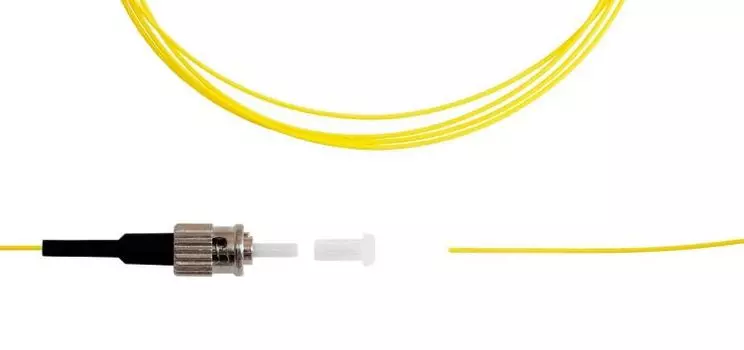 Пигтейл TELCORD ШОС-0.9-PT-ST/U-SM-30м-LSZH-YL ST/UPC, SM 9/125 (G652D), 0.9 мм, LSZH, 30м