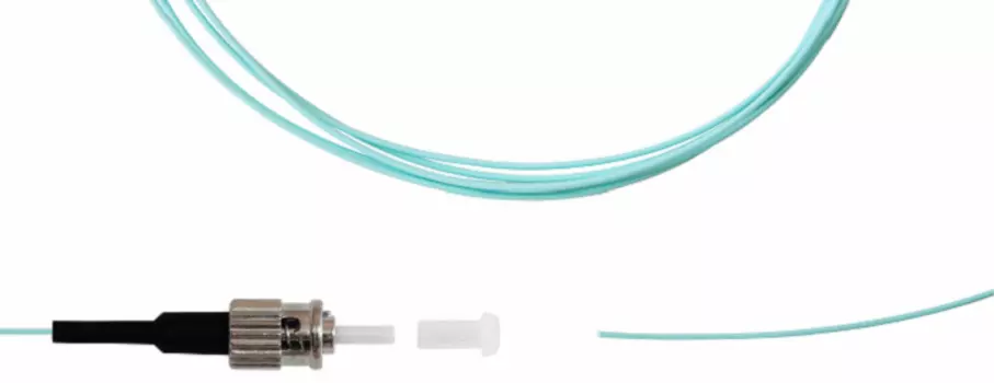 Пигтейл TELCORD ШОС-0.9-PT-ST/U-MM503-1.5м-LSZH-AQ ST/UPC, MM50(OM3), 0.9мм, LSZH, 1.5м