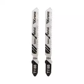 Пилка KRANZ KR-92-0313 для электролобзика по металлу T118B 76 мм 12 зубьев на дюйм 3-6 мм (2 шт./уп.)