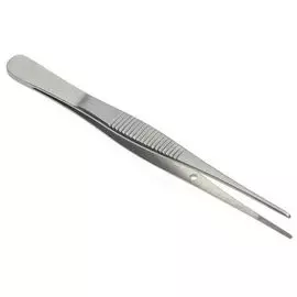Пинцет Rexant 12-0340 прямой, узкий, фиксатор, рифленый 100 мм ПРОФИ