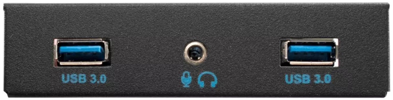 Планка Exegate EX298351RUS на переднюю панель U3H-627S, 3,5", 2*USB3.0+HD Audio Combo, черная, металл, подсоед. к MB