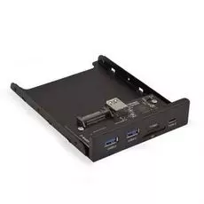 Планка Exegate U3H-621 EX283578RUS USB на переднюю панель, 3,5", 2*USB3.0+1*TypeC+1*SD+TF card, черная, металл, подсоединение к мат. Плате