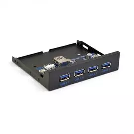 Планка Exegate U3H-625 EX283580RUS USB на переднюю панель, 3,5", 4*USB3.0, черная, металл, подсоединение к мат. Плате