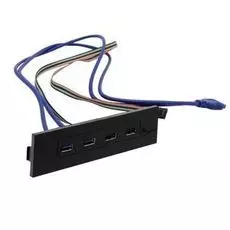 Планка Exegate U5H-614 EX269460RUS USB на переднюю панель, 5.25", 2*USB+2*USB3.0, черная, подсоединение к мат. Плате