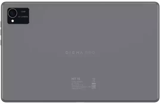 Планшет 10.4" Digma Pro HIT 16 HS1002PL T616 (2.0) 8C RAM 8GB ROM 256GB IPS 2000x1200 3G 4G Android 13 серый 13Mpix 5Mpix BT GPS WiFi Touch microSD до
