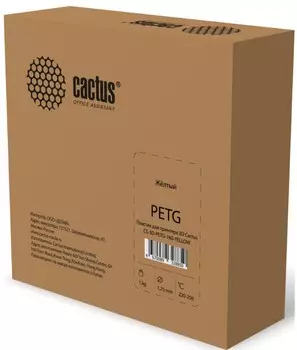 Пластик для принтера 3D PETG Cactus CS-3D-PETG-1KG-YELLOW D1.75ММ 1КГ L316М 1ЦВ.