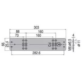 Пластина Abloy DC106 монтажная, для DC240/250/340, алюминий