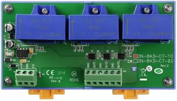 Плата ICP DAS DN-843I-CT-20 CR 3-channel 20 A Current Transformer (RoHS)