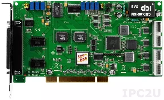 Плата ICP DAS PCI-1602FU CR U-PCI, 32ch, 16-bit, 200 kS/s DAQ Board (8 K word FIFO) Includes one CA-4002 D-Sub connector