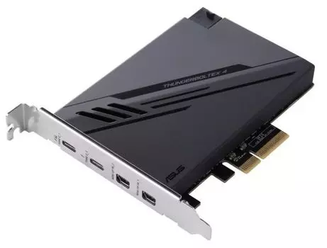 Плата расширения ASUS ThunderboltEX 4 90MC09P0-M0EAY0 2*Thunderbolt 4 (разъемы USB-C), режим видеовыхода DisplayPort 1.4, интерфейс PCIe 3.0 x4