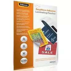 Пленка Fellowes FS-56017 для ламинирования EasyDisplay с клеевым слоем, А4 , 80 мкм, 25 шт.