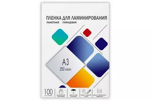 Пленка ГЕЛЕОС LPA3-250 для ламинирования, А3, 303х426, 100шт, 250 мкм