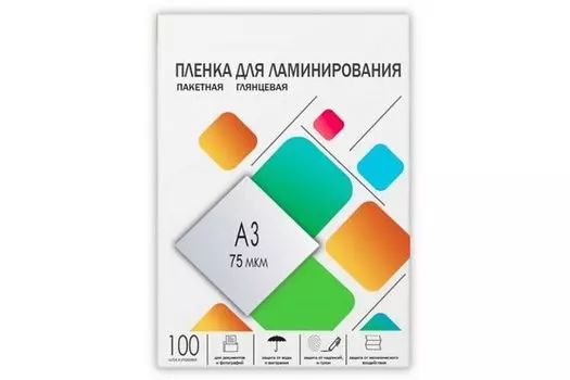 Пленка ГЕЛЕОС LPA3-75 для ламинирования, А3, 303х426, 100шт, 75 мкм