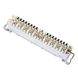 Плинт Rexant 04-0102 10 pin размыкаемый, маркировка 0-9 (монтаж на рейку)