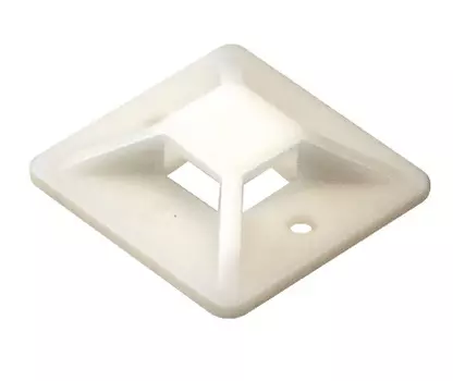 Площадка Exegate STM2525W-100 EX293143RUS самоклеющаяся для крепления стяжек (25х25 мм, halogen free, -40°C - +85°C, белая, 100 шт)