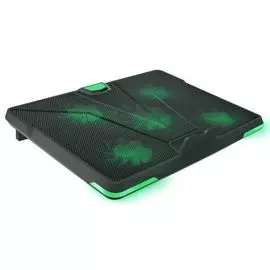 Подставка для ноутбука Crown CMLS-132 CM000003235 до 19", 390*295*30 мм, кулеры: D110mm*1+ D85mm*4, зелёная led подсветка, регулятор скорости, 3 уровн