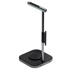 Подставка Satechi ST-UCHSMCM для наушников с беспроводным ЗУ, QC, USB Type-C, серая