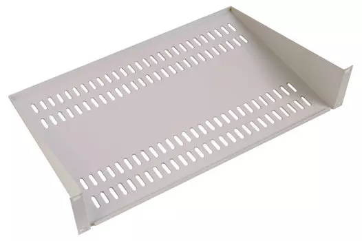 Полка для оборудования консольная ЦМО МС-20-9005 перфорированная 2U, глубина 200 мм, цвет черный