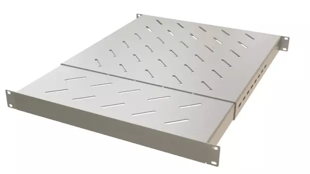 Полка Hyperline TSD3H-1U-650/1100-RAL7035 c 19'' креплением, раздвижная, 1U, с регул. глубиной устан