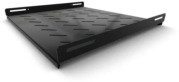 Полка Hyperline TSH3L-650-RAL9004 (TSH3L-650-RAL9005) глубина 650 мм, с боковым креплением, нагрузка до 20 кг, для шкафов серии TTB, TTR, TTC2, черный