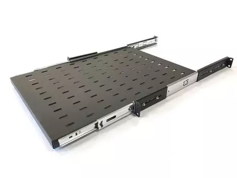 Полка выдвижная Hyperline TSS3-600-RAL9004 (УЦЕНЕННЫЙ) c 19'' креплением, глубина 600 мм, нагрузка до 20 кг, для шкафов TTB глубиной 800-1200мм, цвет