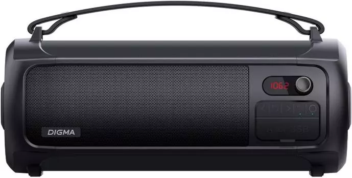 Портативная акустика 2.0 Digma D-PS1523 SP1523B черная, 25W, BT, 1800mAh
