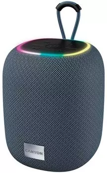 Портативная акустика Canyon BSP-8 CNE-CBTSP8G беспроводная, BT, 10 Вт, RGB-подсветка, 1800 мАч, серая
