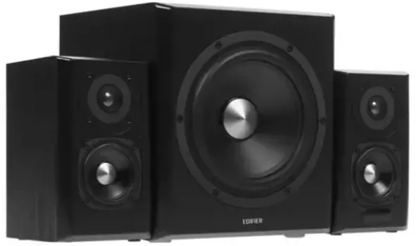 Компьютерная акустика Edifier S351DB черная, 2 сат. + сабвуфер,150W RMS, 30-20000Гц, дерево, беспроводной пульт ДУ, Bluetooth aptX
