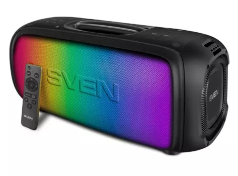 Портативная акустика Sven АС PS-860 SV-022518 черная (100 Вт, TWS, Bluetooth, FM, USB, microSD, 5400мА*ч)